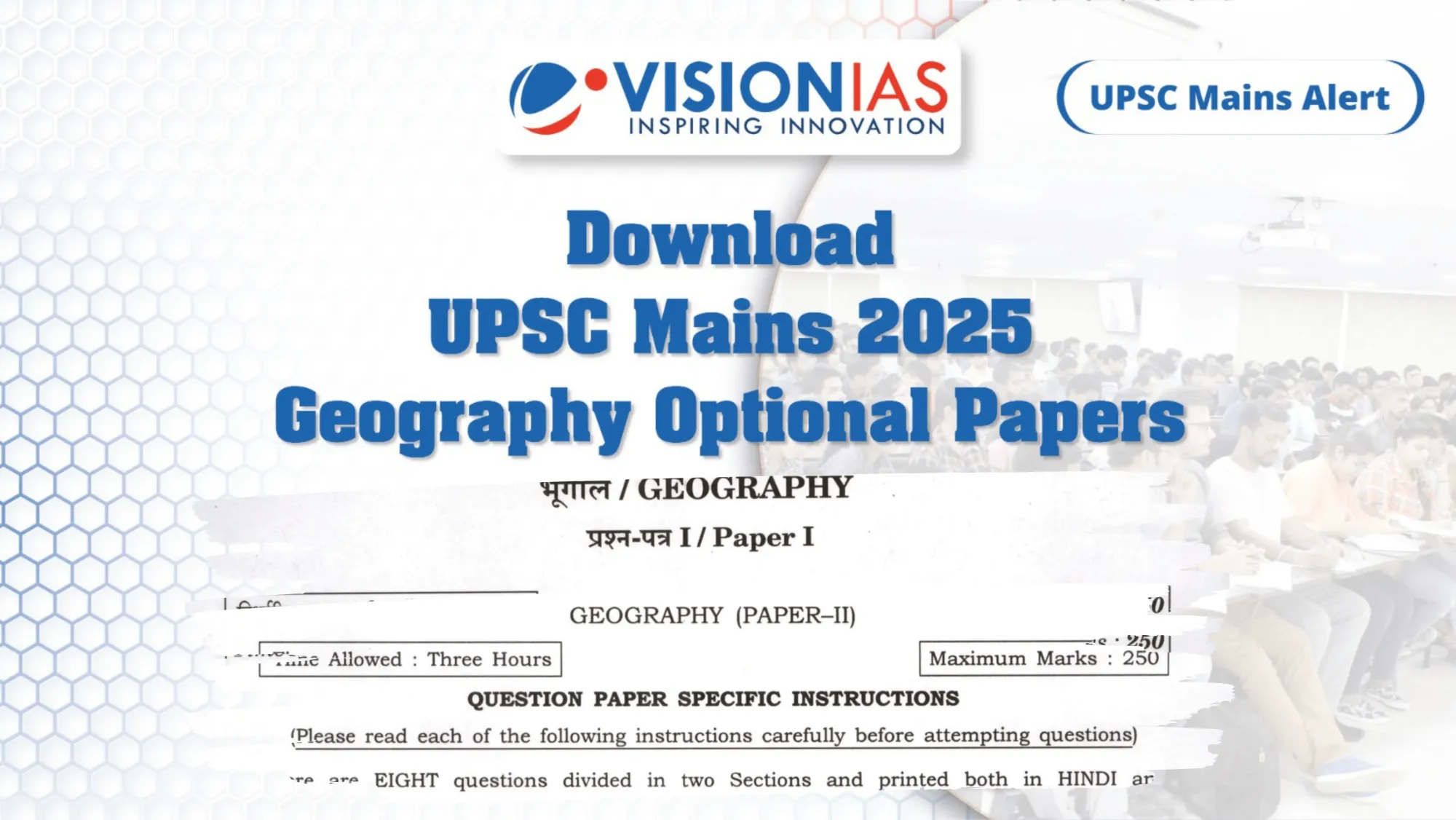 Download UPSC Mains 2025 Geography Optional Question Papers PDF (Paper 1 & 2)