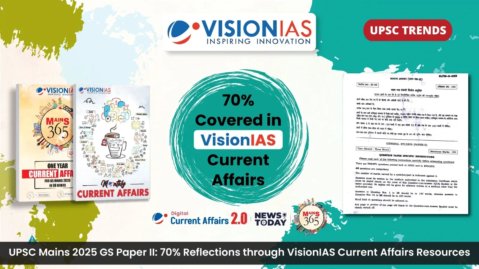 UPSC Mains 2025 GS Paper II: 70% Reflections through VisionIAS Current Affairs Resources