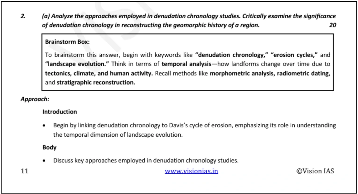 denudation chronology