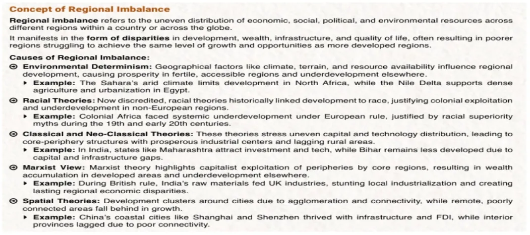 Regional imbalances