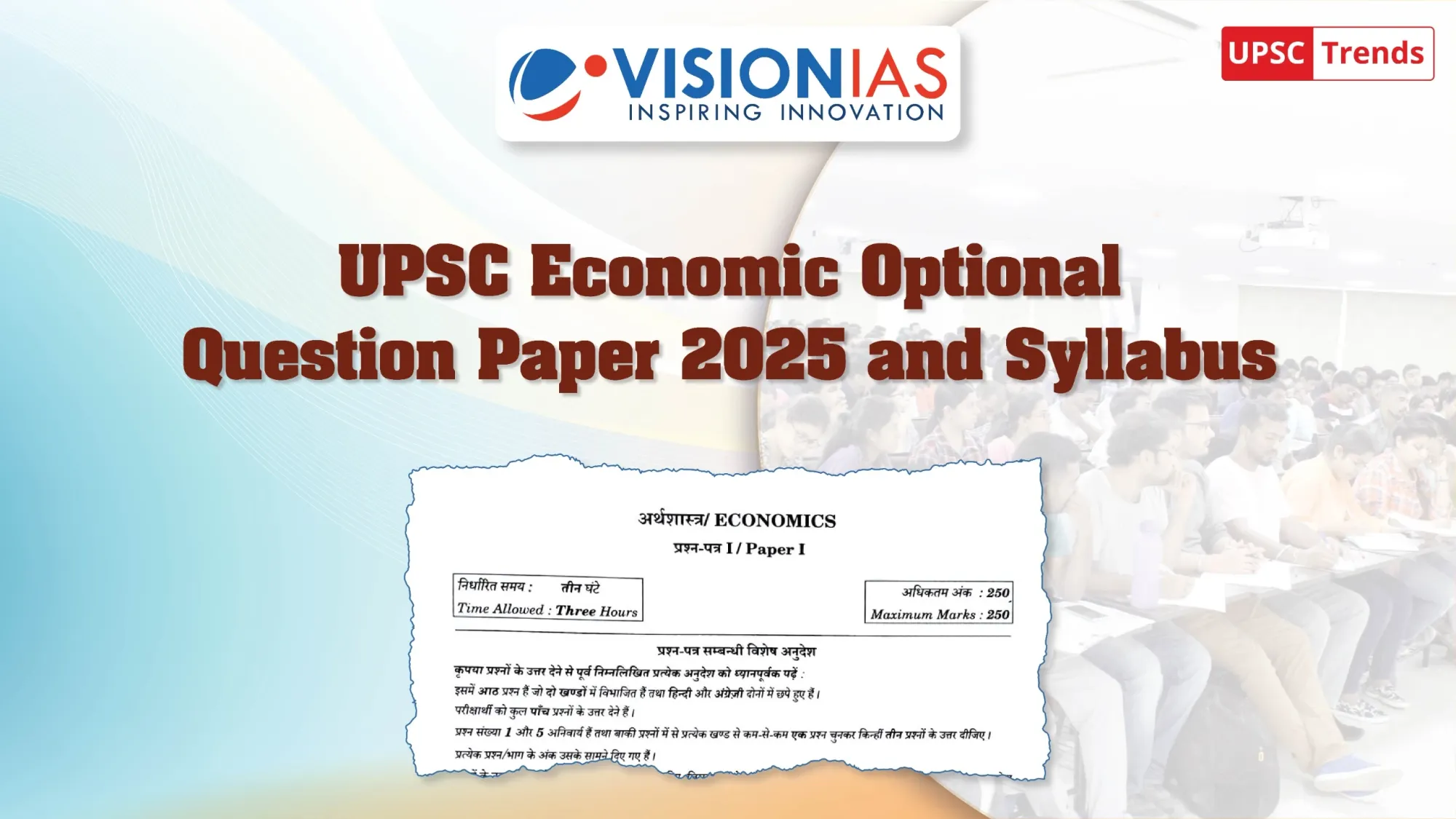 UPSC Economic Optional Question Paper 2025, Trend analysis and Syllabus