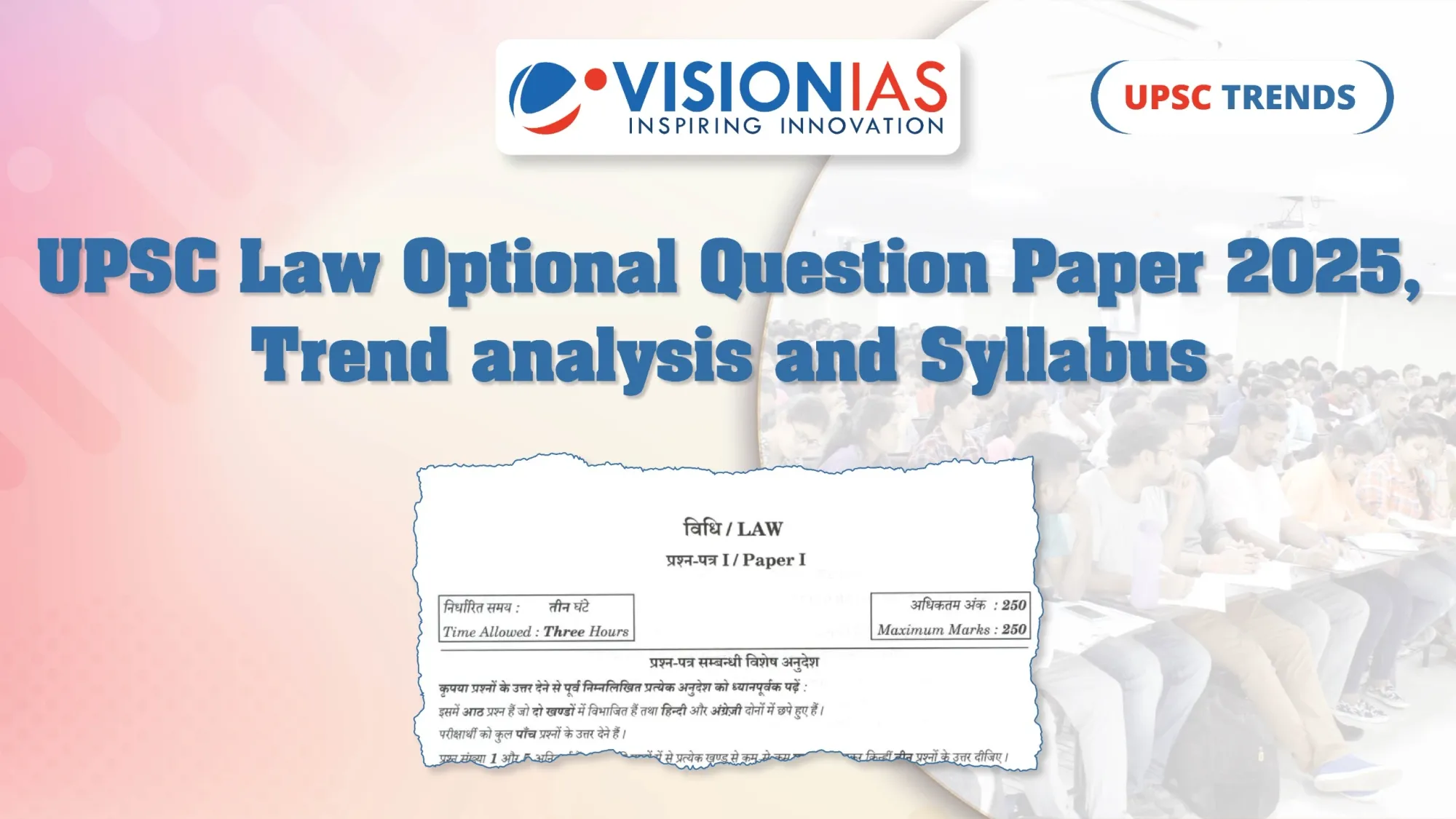 UPSC Law Optional Question Paper 2025, Trend analysis and Syllabus