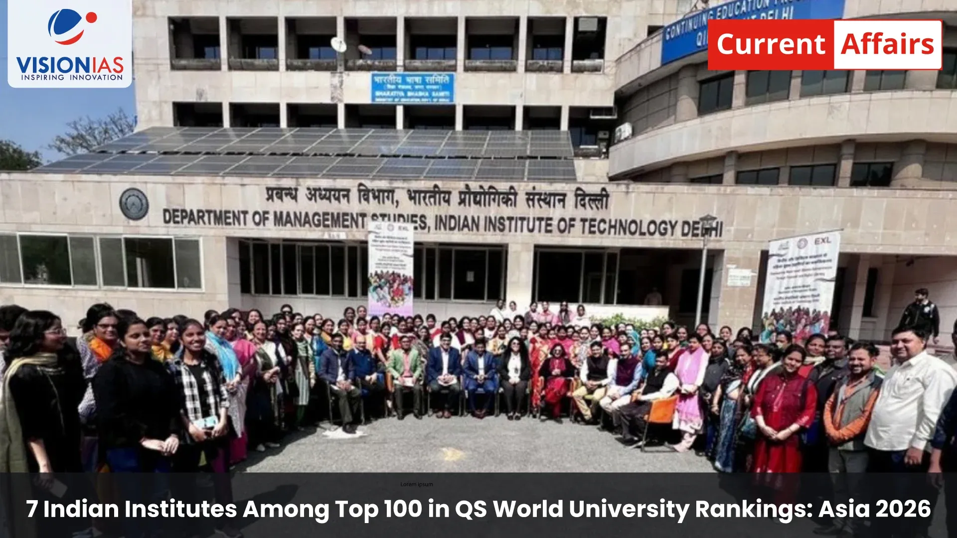 7 Indian Institutes Among Top 100 in QS World University Rankings: Asia 2026
