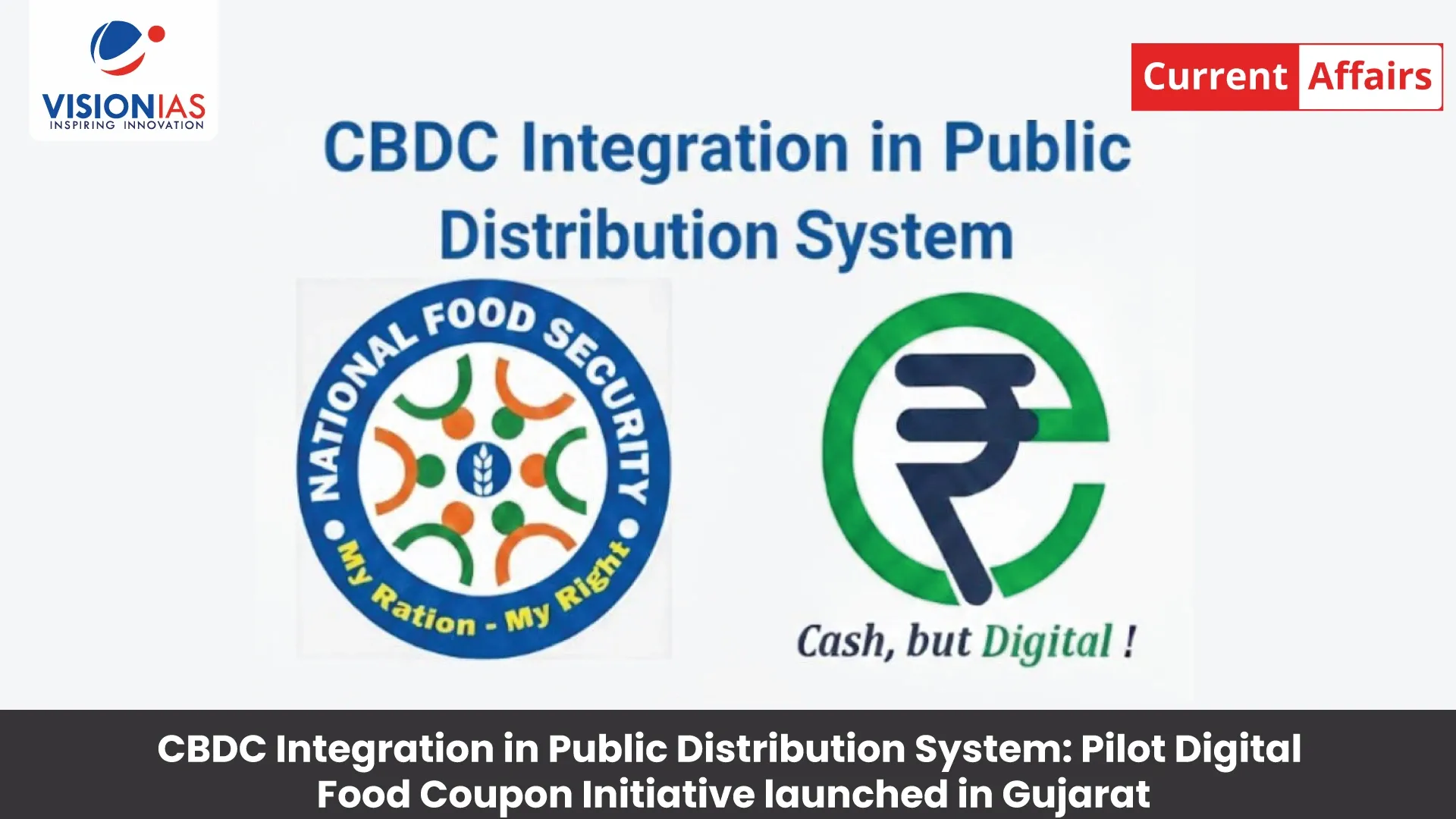 CBDC Integration in Public Distribution System: Pilot Digital Food Coupon Initiative launched in Gujarat