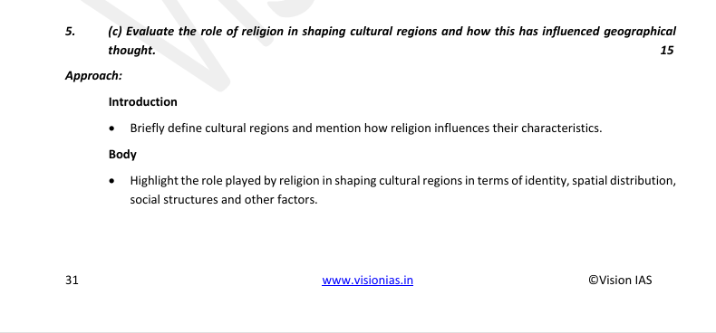 Geography Optional Paper 1 