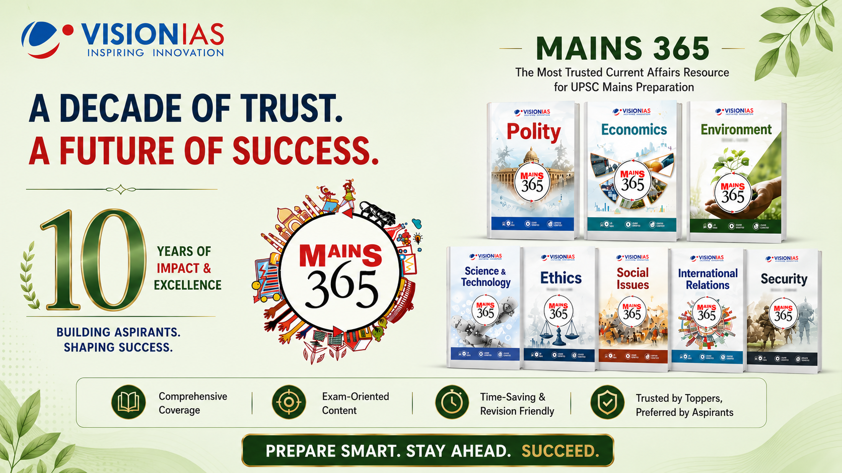VisionIAS Mains 365: Celebrating 10 Years of Academic Excellence, Strategic Insight, and Aspirant Success