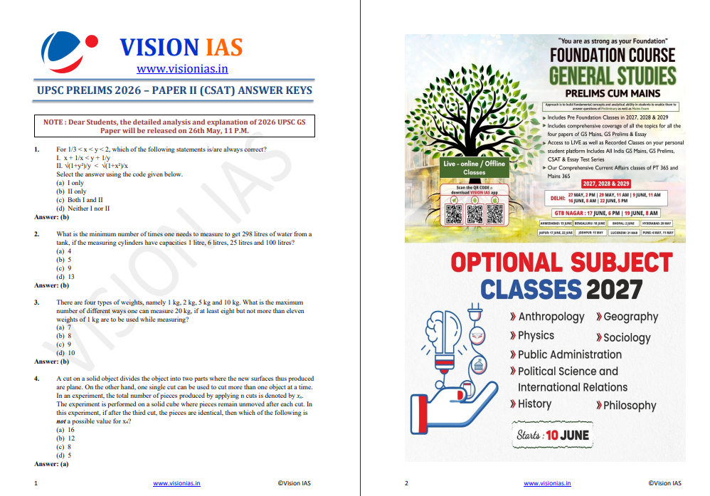 upsc csat 2026 question paper with answer key